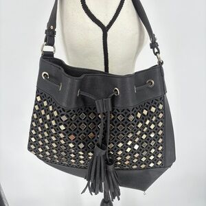 Imoshion Black Bucket Shoulder Bag / Purse Black‎ Cutout Shoulder Bag